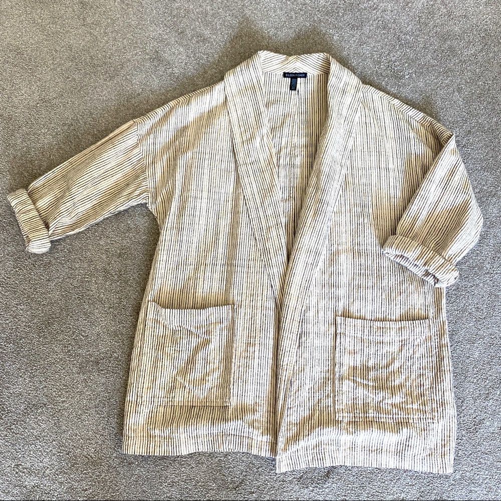 Eileen Fisher Light Cotton Open Blazer